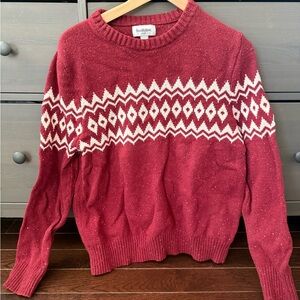 Goodfellow & Co Maroon and Cream Knit Sweater
